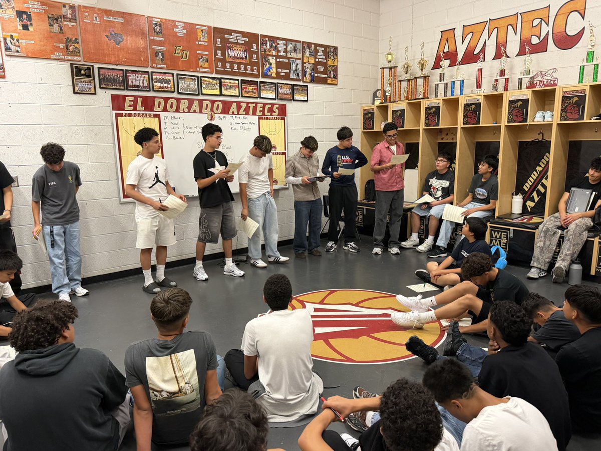 ElDoHoops's tweet photo. Our Aztecs kicked off their first Aztec  Point Guard University team session! Aztec PGU’s goal is to build leaders who lead with purpose, integrity, and elevate everyone around them—on and off the court! @EDAztecs_HS @Coach1Martinez @MHuante_AMS  #OCC #PGU #AWTWD https://t.co/GXX5dhuj0b