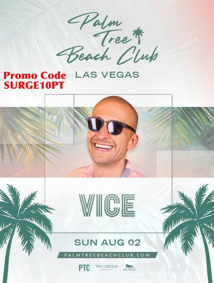 BastetPromotio1's tweet photo. @djvice takes over @palmtreevegas in Las Vegas THIS SUNDAY! 🔊🌴 use our link with promo code SURGE10PT to save on your passes! 🤑
🎟️ https://t.co/t3wYx3fUHr 🎟️
#BastetPromotions #DJVICE #VICE #PalmTreeBeachClub #PalmTreeClub https://t.co/Wcb5MROHfK