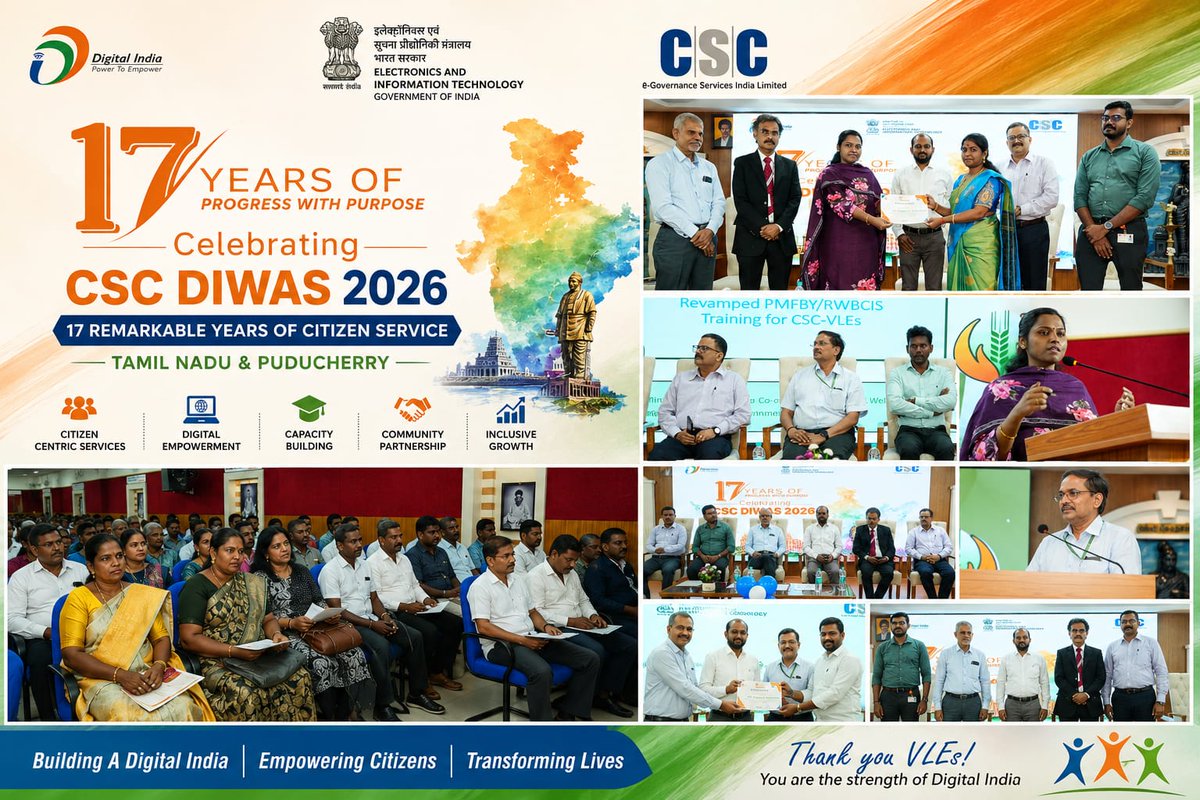 csc_Theni_head's tweet photo. CSC Diwas Celebration 2026
Congratulations Theni District vle's 
Mr Raja M,
Mr Vanchinathan L,
Mr Jeyaseelan R
For top performance of last year 2025-26
@csc_south https://t.co/MLCPfIX5A9