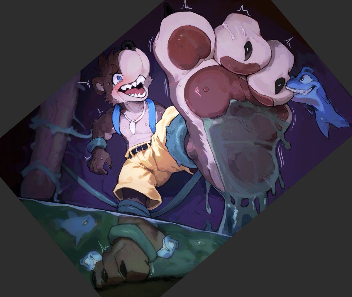 gg_lol_yordles's tweet photo. Even changing the angle of the drawing can completely change the vibe
While working on this piece, I realized that painting both the water surface and the underwater scene was pretty challenging. https://t.co/OkG5v4NGVP