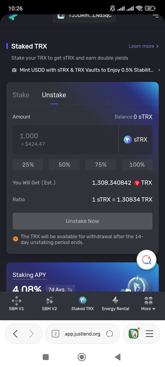 PsycoXcrypto's tweet photo. @DeFi_JUST Day 1 JustLend DAO Explorer Map: unlocked [Staked TRX]
 I discovered that Staked TRX lets users keep their TRX working instead of sitting idle. Passive rewards with a smooth on-chain experience make it a  feature for long-term holders. #TRONDeFiSummer 

@ashik
@rahat
@adil https://t.co/DeB9i72i5x
