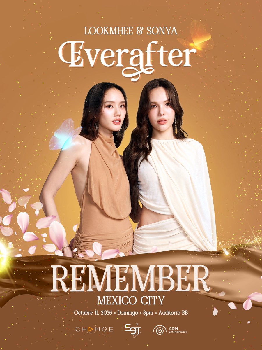 Lookmheewang's tweet photo. 🇲🇽 Mexico, fairy godmother granted your wish! ✨

It's time to meet Lookmhee & Sonya for a once-in-a-lifetime fanmeeting that's gonna be enchanting from the first page to the last.

📃 LOOKMHEE SONYA "EVERAFTER: REMEMBER" IN MEXICO CITY 
📅 October 11 | Sunday | 8 PM 
📍  Auditorio BB

Tickets go on sale August 12, 2026 via https://t.co/iSwXxtIZBx 🎟️

Don't wait for the clock to struck midnight! Save the date and set your alarms now. See you soon 🫶

#LMSYEVERAFTER
#LMSYRememberInMexicoCity
#LookmheeSonya