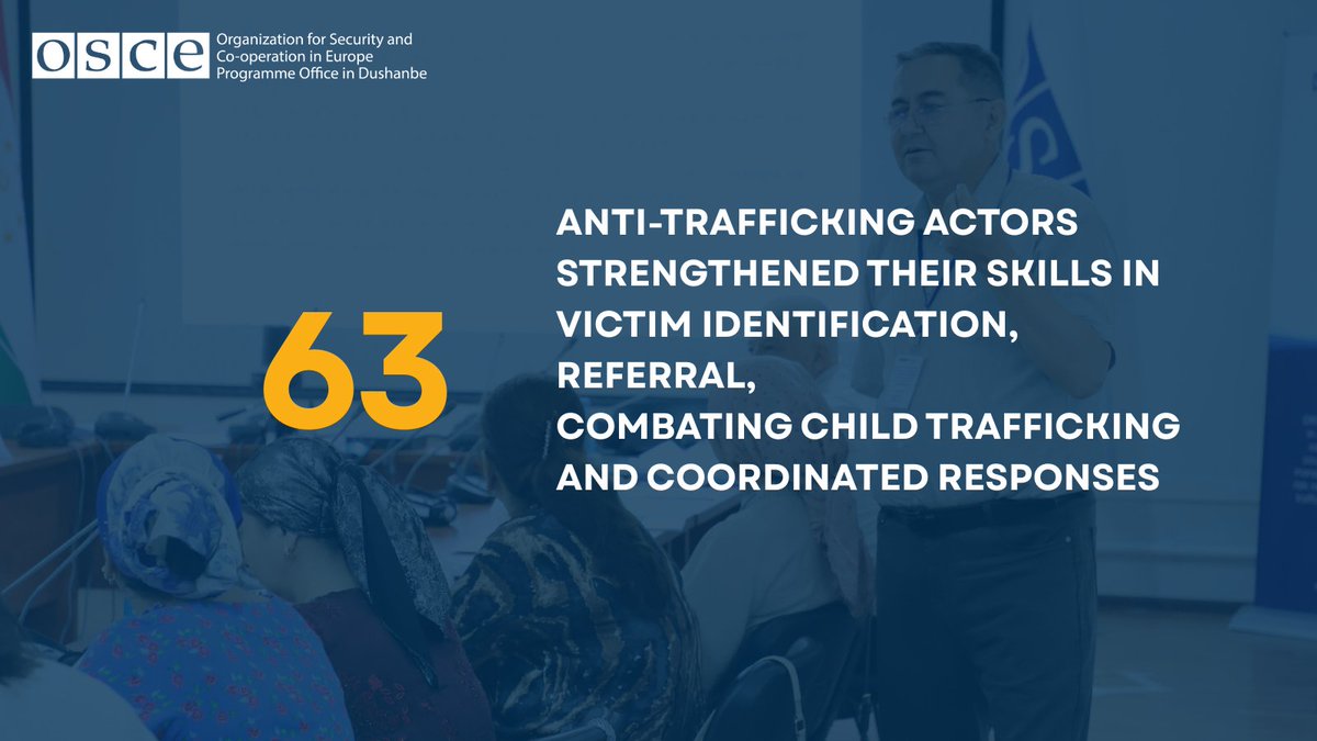 oscedushanbe's tweet photo. ✋On World Day Against Trafficking in Persons, @oscedushanbe reaffirms its commitment to stronger prevention, protection, and justice mechanisms🔑

👉Swipe through the slides for key results from @oscedushanbe-supported efforts in Q1 2026.
 #StopHumanTrafficking https://t.co/g5tlbhR5WN