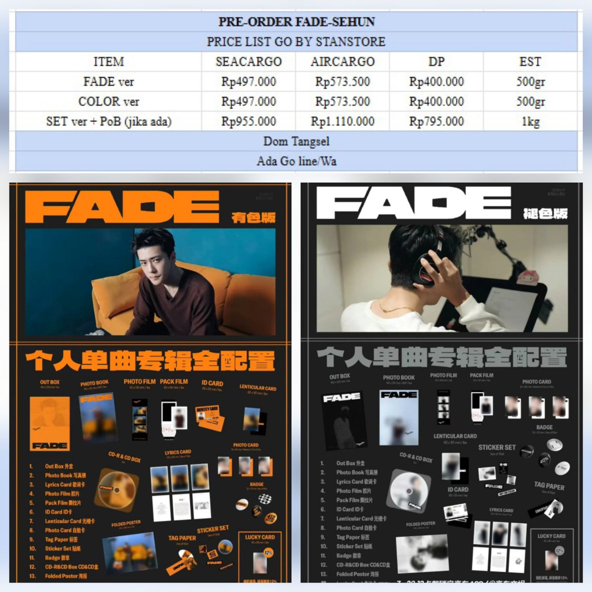 GobyStanstore's tweet photo. FADE - SEHUN 
Secured COLOR 2 pcs ya
Est.pengiriman darinweb tgl 15 oktober 

Yang masih cari aku masih open PO ya https://t.co/bFRYmCu5xB