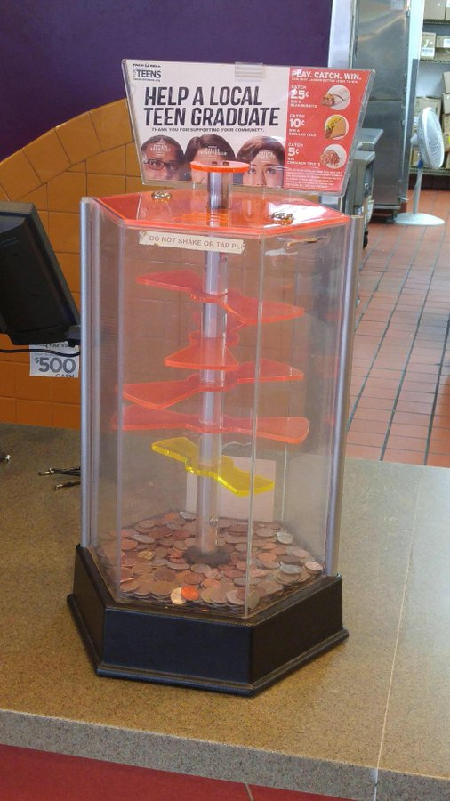NostalgiaFolder's tweet photo. the Taco Bell coin drop game https://t.co/C4LzDQlom8