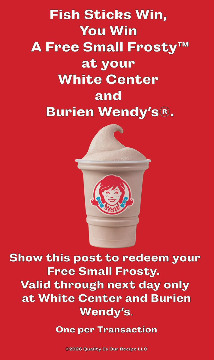GoFishSticks's tweet photo. That’s 5 free Frostys in a row! https://t.co/AZgLERwBro