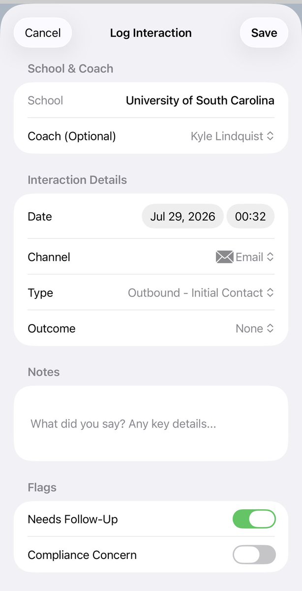BBRecruitingApp's tweet photo. Summer ball wraps up soon. Every tournament you played this summer is a chance to get on a coach’s radar — but only if you follow up. 📲 Track your outreach, log your contacts, and never let a program go cold. 

#BaseballRecruiting #CollegeBaseball https://t.co/TGd4jexJix