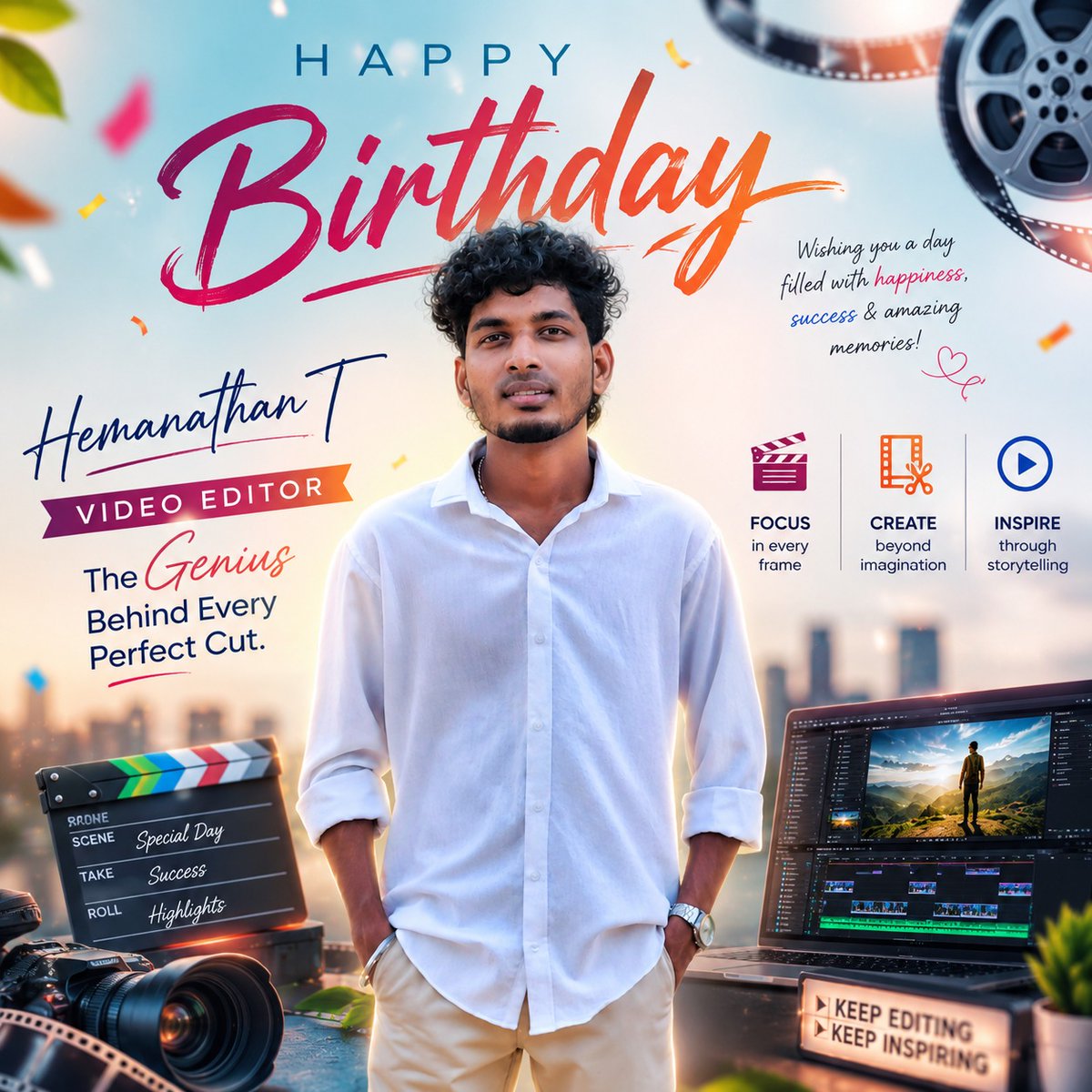 Surya_Infomatic's tweet photo. 🎉 Happy Birthday, Hemanathan T! 🎬
Wishing our talented Video Editor a fantastic birthday!
Have a wonderful year ahead! 🎥✨
#HappyBirthday #TeamSurya #SuryaInformatics #VideoEditor #CreativeTeam #Storytelling https://t.co/6Rqmf2K9nd
