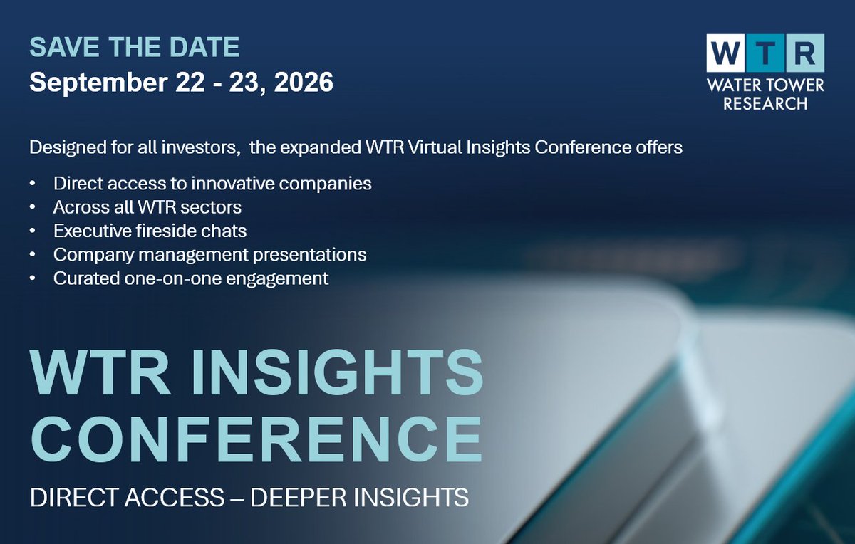 WTR_Research's tweet photo. It's back — and it's bigger. Save the Date for the WTR Virtual Insights Conference | Sept 22–23, 2026. Direct Access. Deeper Insights.
More details will follow!
#InvestorRelations #Investing #Virtual #Conference #SmallCap #Stocks #Investing #WTIC #OneOnOne #Engagment #CorporateAccess