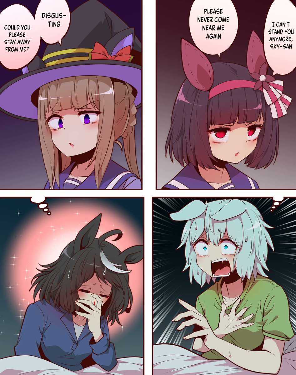 duoblues2's tweet photo. One uma's dream is another uma's nightmare
#ウマ娘 #ウマ娘英訳 #Umamusume #UmaTranslations https://t.co/HwxsAD1W1L