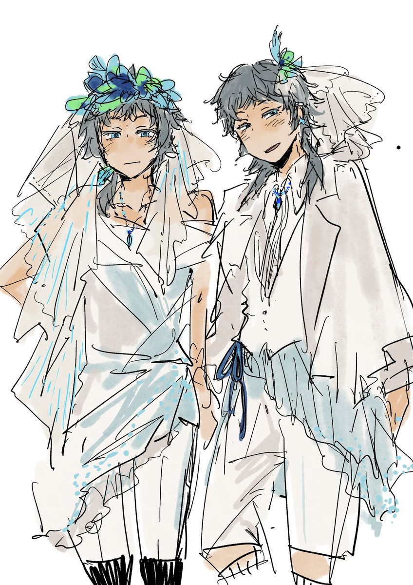pmxnh777's tweet photo. #グノーシア 

ラキオ、結婚式ならどっち着るんだろ……？？
どっちも可愛い��イケメンだしでもう無理 https://t.co/BjXAsHQbBd