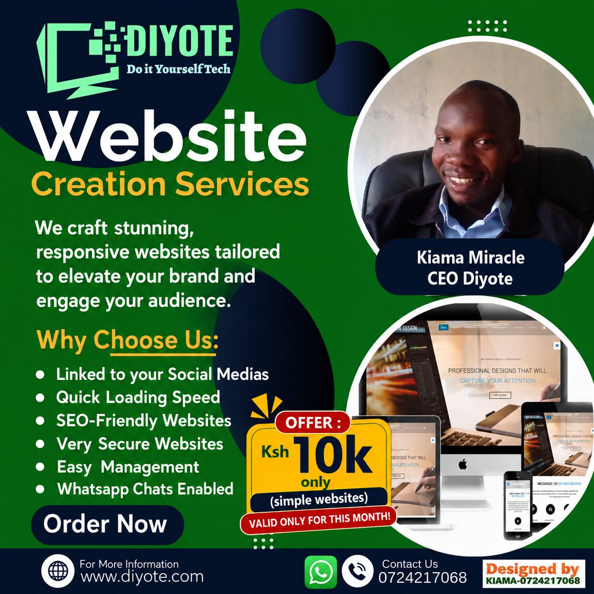 Kiama_Miracle's tweet photo. It is time to get your dream website 

#kiamamiracle #GospelMusic #gospel #Website https://t.co/uOWMXovlQK