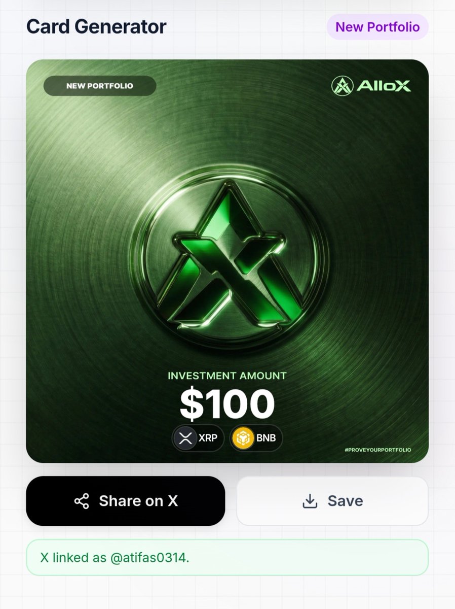 atifas0314's tweet photo. Just proved my portfolio on @alloxdotai 🚀

#ProveYourPortfolio #AlloX https://t.co/PupUK8aoAd