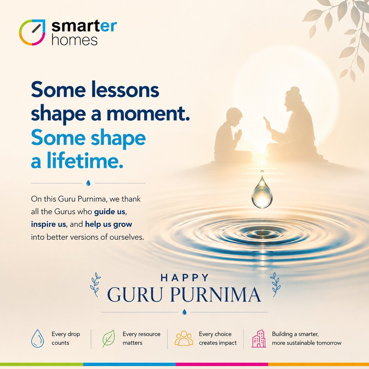 smarterhomes02's tweet photo. From a drop to a ripple, from a lesson to a lifetime—celebrating the Gurus who shape our journey.

#Gurupurnima #guru #lessons #choices #SmarterHomes https://t.co/BYLY3EfpsK