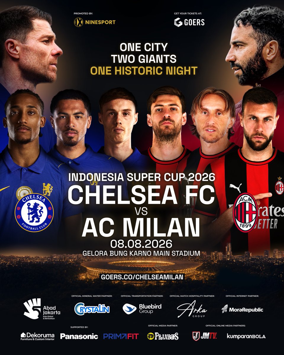 Prambors's tweet photo. Chelsea FC vs AC Milan main di GBK! General Sale resmi dibuka! Langsung beli tiketnya sekarang di https://t.co/oX173q9WGM ya Kawula Muda!

Siapa yang udah siap jadi saksi duel Chelsea vs AC Milan di Jakarta?
#PramborsSiPalingBola #ChelseaMilanJKT https://t.co/95tFplwLkX