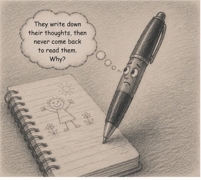 MaxMugambim's tweet photo. Why do they write down their thoughts then never come back to read them? https://t.co/obsgwUeaw3
