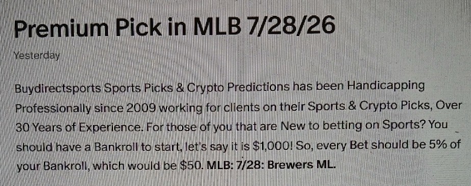 Buydirectsports's tweet photo. Another 1-0 day in #MLB #CashIt Sent to Clients Yesterday! You Know we got the #Receipts👇 #X #GamblingX #CryptoX #SportsBetting #SportsGambling #TimeStamped #Proof #Documented 100% #Transparent Join:👉 https://t.co/T3gNCZ54Sd https://t.co/gafmbSx8er