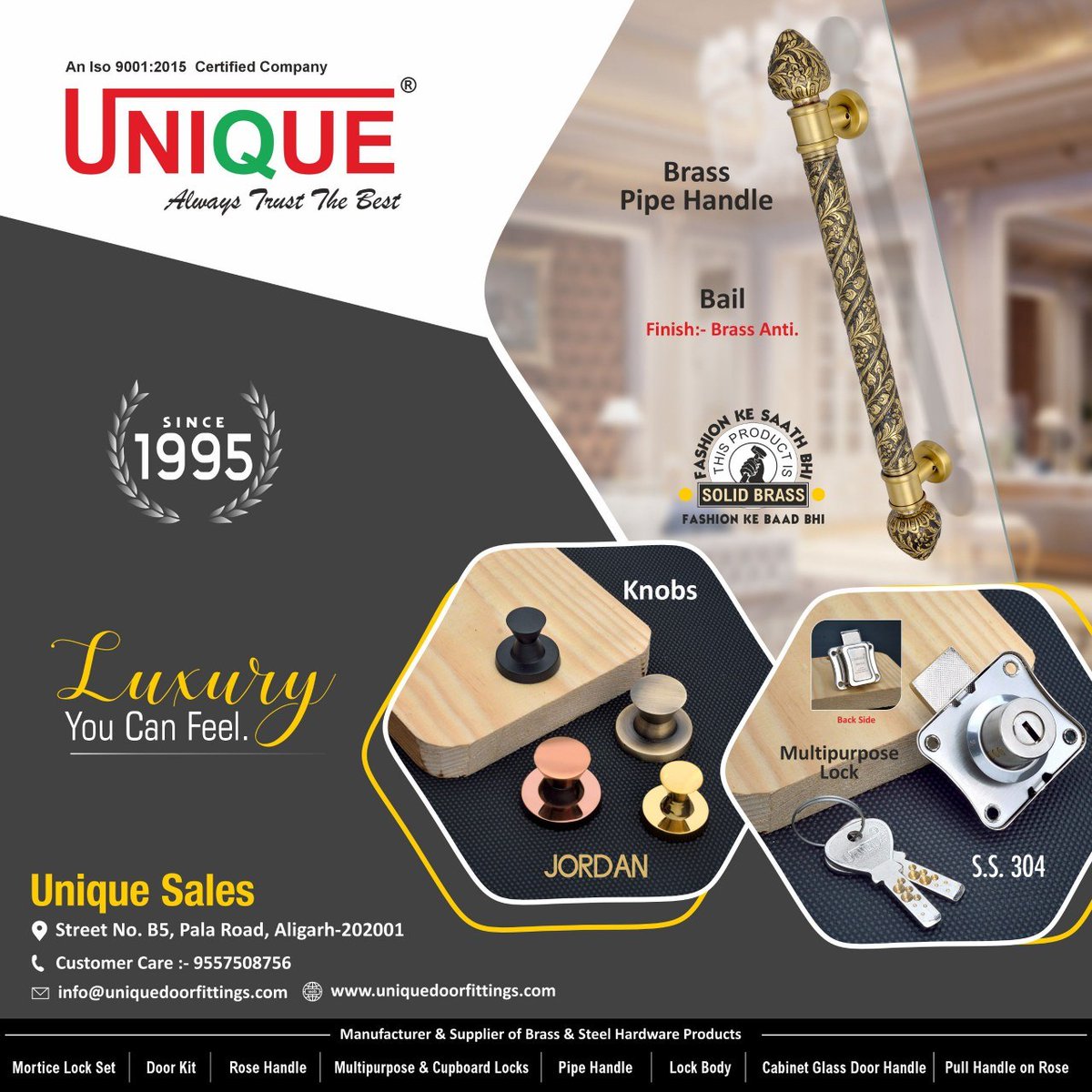 ibais_hardware's tweet photo. UNIQUE SALES | Aligarh 🏢
HARDWARE FITTINGS
Mr. Yash Agrawal - +91 95575 08756
WhatsApp: https://t.co/lVWStP2okT
.
#UniqueSales #AligarhHardware #HardwareFittings #FurnitureFittings #ArchitecturalHardware #ModernLiving #HardwareDistributor #DealersEnquiry https://t.co/ELDcduLsOL