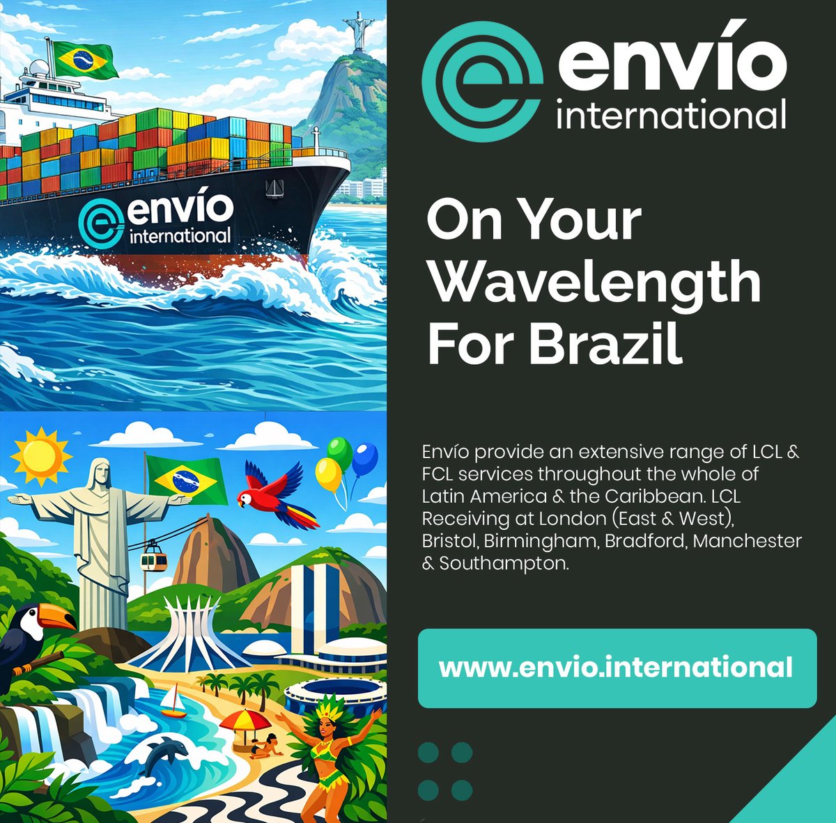 envio_inter's tweet photo. Brazil is one of Latin America's largest and most dynamic markets, and having the right logistics partner can make all the difference.
https://t.co/ANzCcslrxY
#Envio #LatinAmerica #Brazil #OceanFreight #LCL #FCL #FreightForwarding https://t.co/clemqss0De