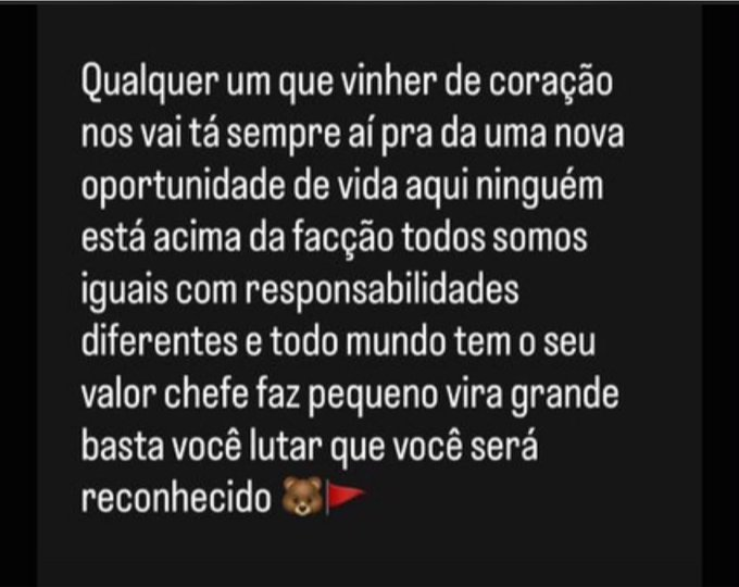 astrorj02's tweet photo. Traficante do Comando Vermelho soltou um "comunicado" via X/Twitter, avisando que, quem fechar com a facção carioca de coração, seria bem vindo e que todos teriam seu valor dentro da facção. https://t.co/tjx3cDEprO