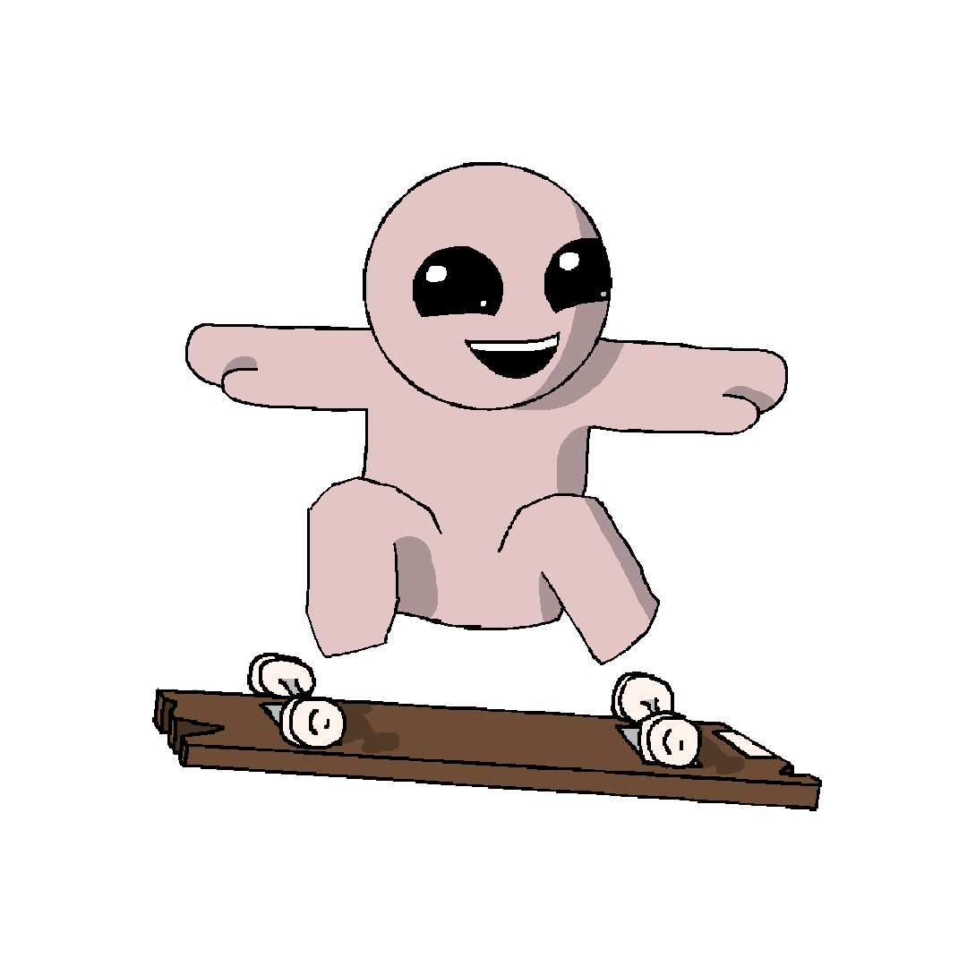 Plus_Attack's tweet photo. KICK FLIP!!! Isaac on his very safe and sturdy skateboard (trying a new brush) #tboi #thebindingofisaac #isaac #isaactboi https://t.co/yEfo3Mna5f