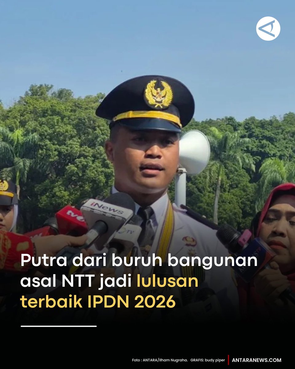 antaranews's tweet photo. Aji adalah lulusan Program Studi Teknologi Rekayasa Informasi Pemerintahan, Fakultas Manajemen Pemerintahan, asal pendaftaran Provinsi Nusa Tenggara Timur.

Baca selengkapnya 
https://t.co/G7TFzz1M55 https://t.co/EJYL1YkT3G