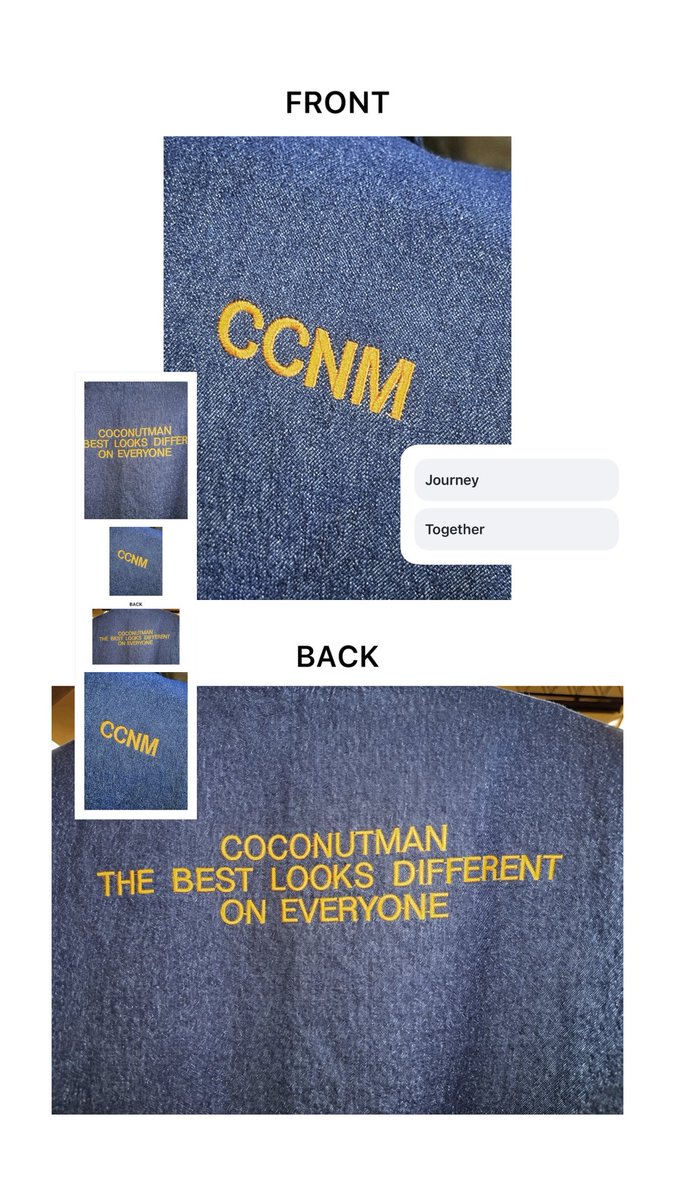 coconutman_ll's tweet photo. Every journey begins with the smallest details.

Front embroidery: CCNM
Back embroidery: COCONUTMAN
THE BEST LOOKS DIFFERENT ON EVERYONE.

See you on this journey. 🤍

https://t.co/daCZWnusu2

#COCONUTMANJourneyTogether 
#CoconutmanOfficial https://t.co/22PqYyQKU4