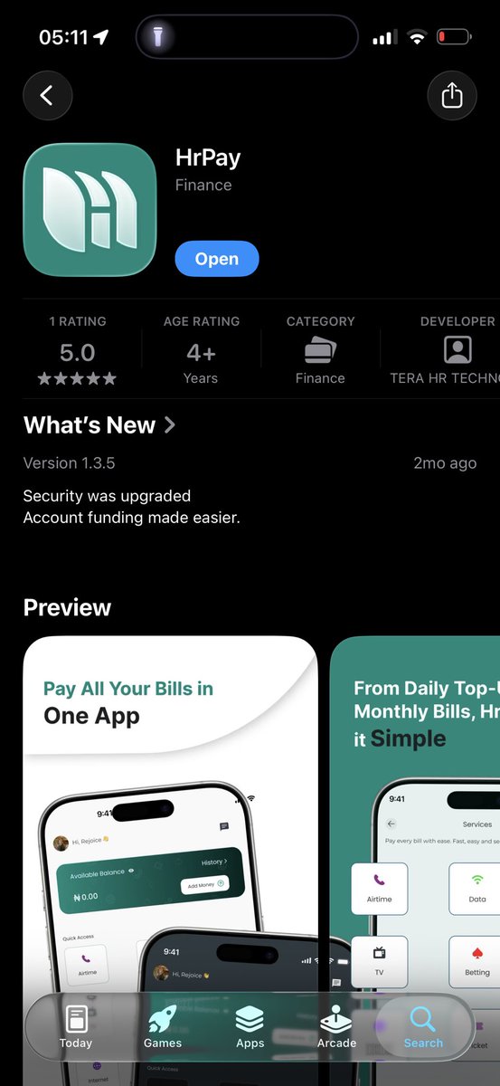 rejoiceitua's tweet photo. Our app is finally live on App Store and play store 🥹🎉🎉

It took me almost a year, last year I hired a brand designer and developer Into my team. 

And we started working on @hrpay_app . 

@hrpay_app is an all in one bill payment platform. That acts as a bank account for your bills, light bill, water bill, tv subscription, data, airtime, waec and neco registration and so much more. 

Money for bills should be kept for bills not spent only for you to regret last minute. 

Today I am sharing HrPay with the world. 

Play store : https://t.co/Zcp9Z2OfaZ

App Store : https://t.co/qVXo0bDrYz

Early users are getting cash back on transactions and through referrals. 💜