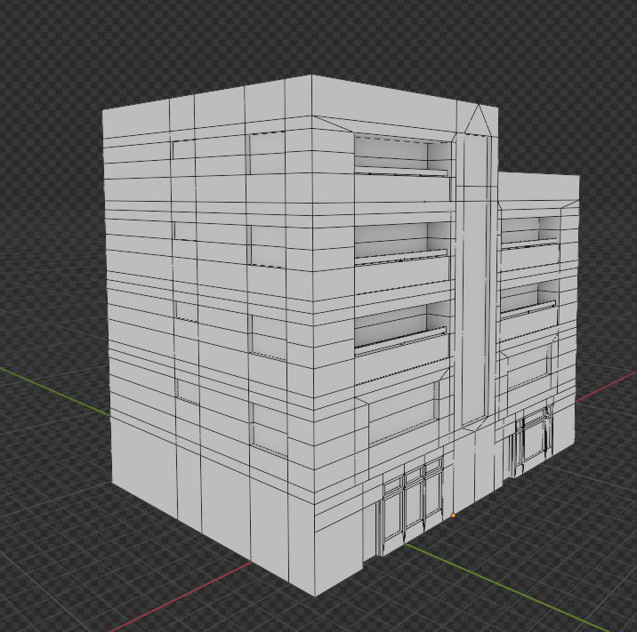 SerxGameDev's tweet photo. Yesterday was super busy, and I barely had any time to work. Just managed to get the blockout done for this apartment building, though. It's not much, but progress is progress! #cozyhorror #lowpoly #indiedev #psx https://t.co/s7TVyPUpe2