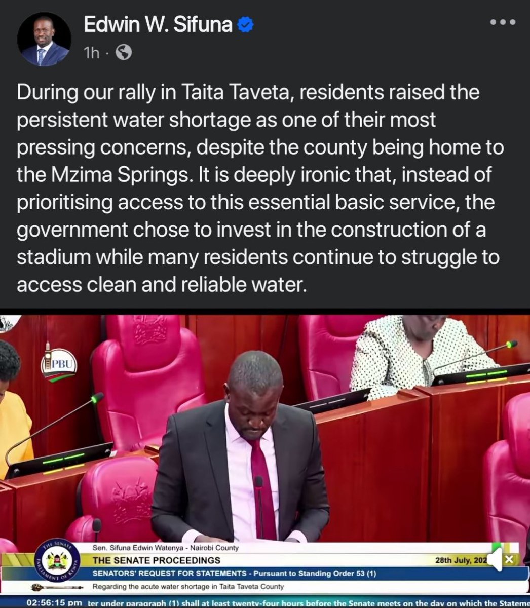 Shad_khalif's tweet photo. Some people will ask “What has Sifuna done, show us his track record”. This is it, he executes his constitutionally mandated work in the Senate! It’s not his work to build roads and stadium and make empty SHA promises https://t.co/CXsTBTkZjs