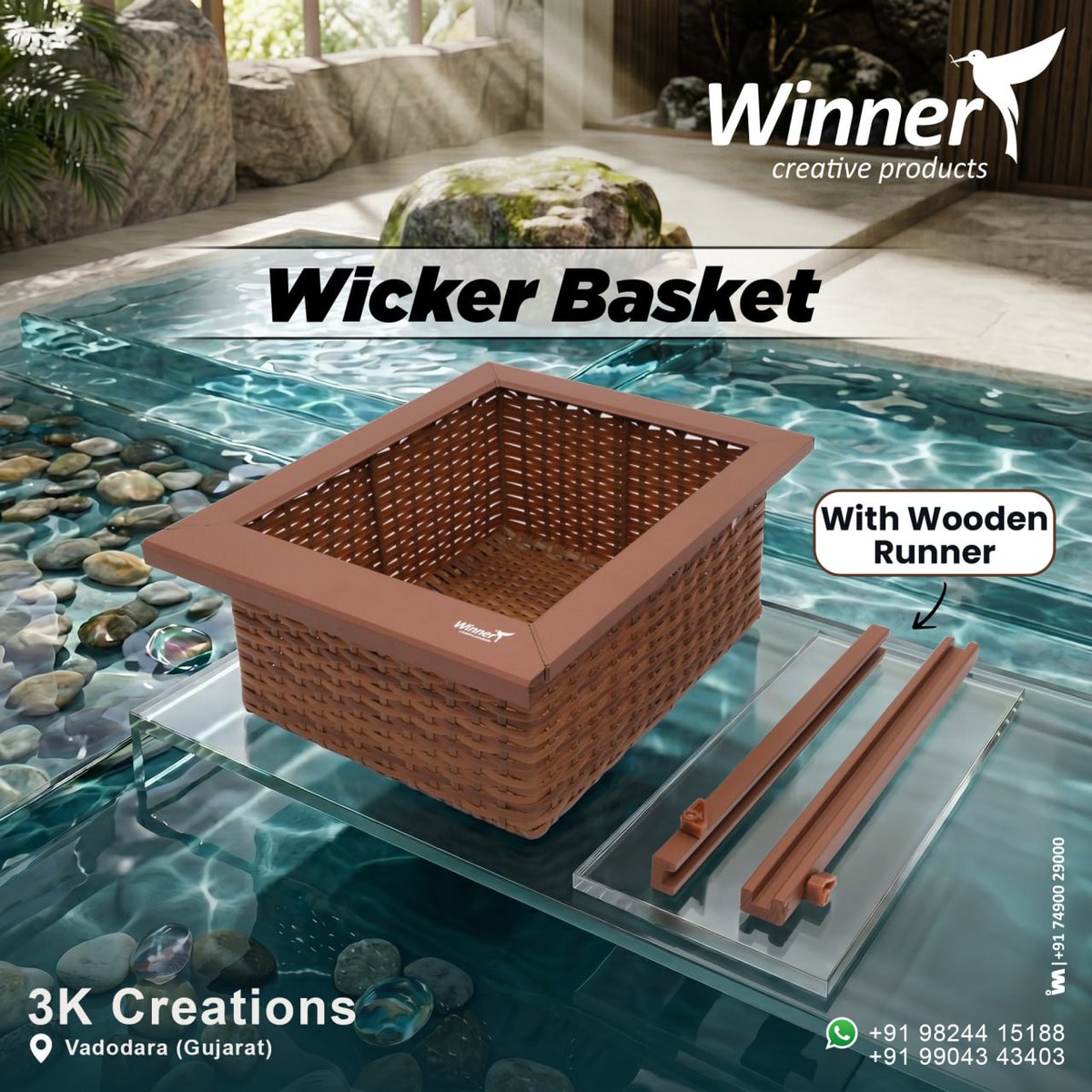 ibais_hardware's tweet photo. 3K CREATIONS | Vadodara 🏢
WICKER BASKET
Mr. Kailesh Patel - +91 98244 15188
WhatsApp: https://t.co/Z7WVRAIUZI
.
#3KCreations #WinnerCreativeProducts #WickerBasket #KitchenAccessories #HardwareFittings #FurnitureFittings #ArchitecturalHardware #ModernLiving #HardwareDistributor https://t.co/1Wd0sLkKNr