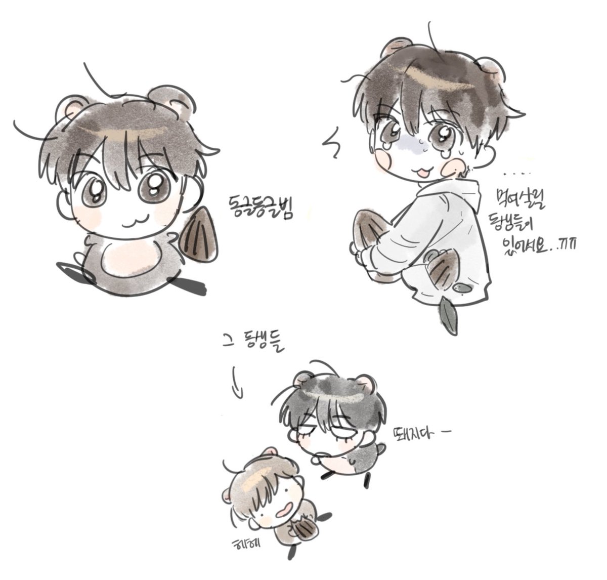 sarang_3p's tweet photo. 띵스터와 동생들 https://t.co/cBNfj5lexJ