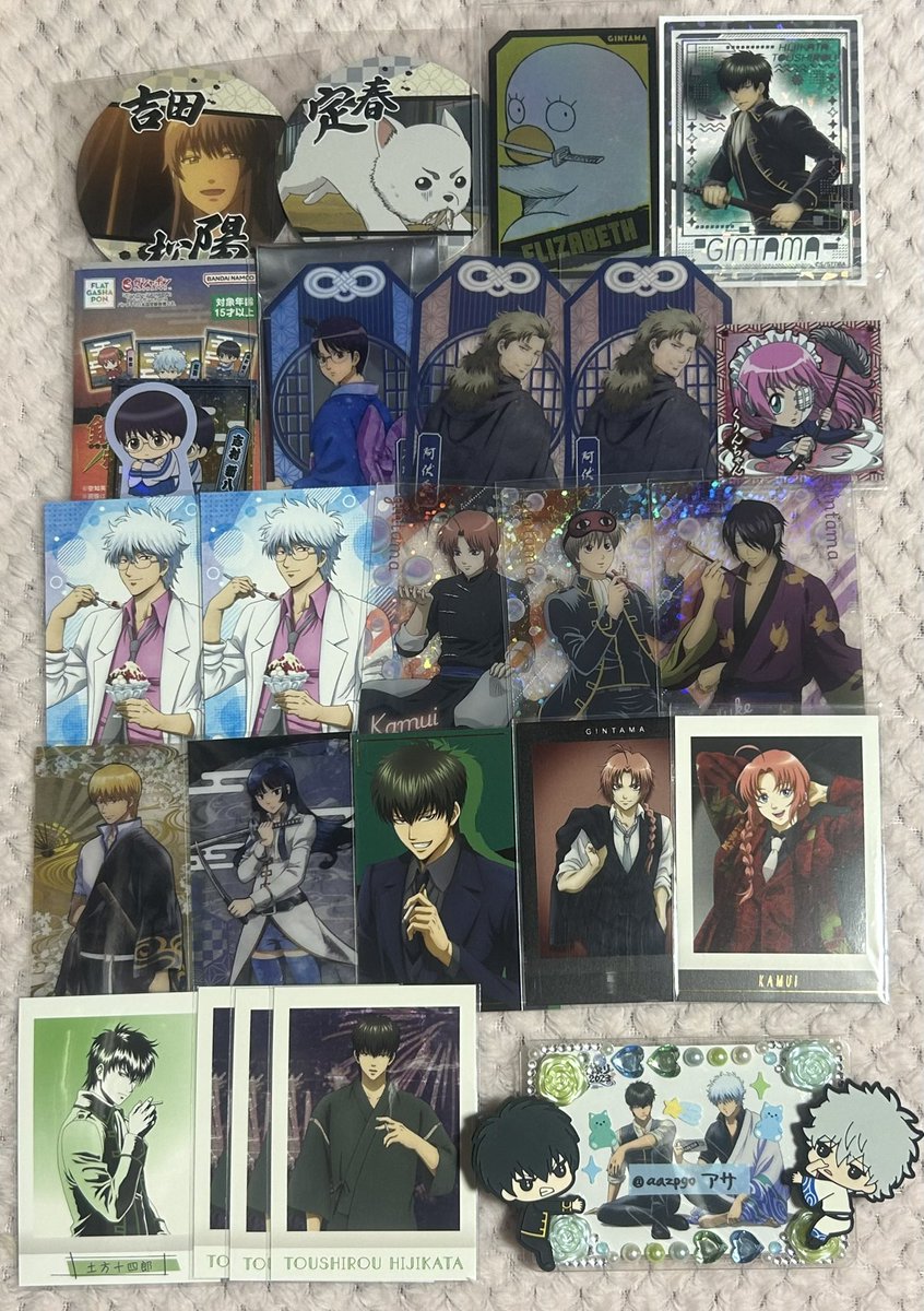 aazpgo's tweet photo. 【交換】銀魂 アートコースター 特典 アクリルカード めじるしアクセサリー ぱしゃこれ ウエハースなど

譲：1～7枚目

求：8、9枚目＞同異種 銀時、土方＞信女 神威 高杉＞リトリン記載キャラ
カラころ銀時1点最優先で求めてます

郵送希望。比率違い、抱き合わせなどお気軽にご相談ください。 https://t.co/oRjpCadteO