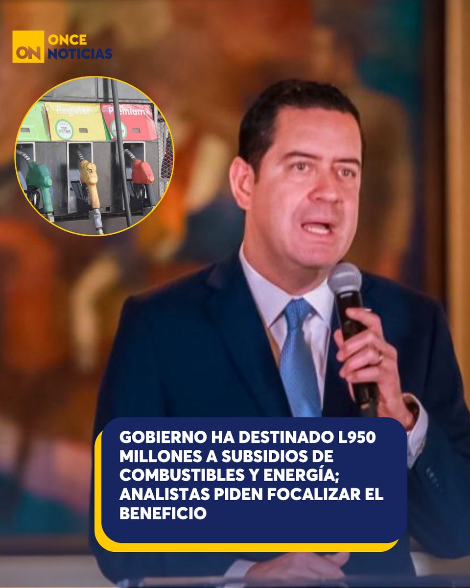 canal11hn's tweet photo. 📉 El Gobierno ya ejecutó L950 millones en subsidios para combustibles y energía. El aumento del gasto obliga a evaluar una focalización del beneficio. ⛽⚡🇭🇳
https://t.co/yq5Zk16lZV
#Sefin #Subsidio #Combustibles #Honduras #PrecioInternacional https://t.co/YaC3QfhTqz
