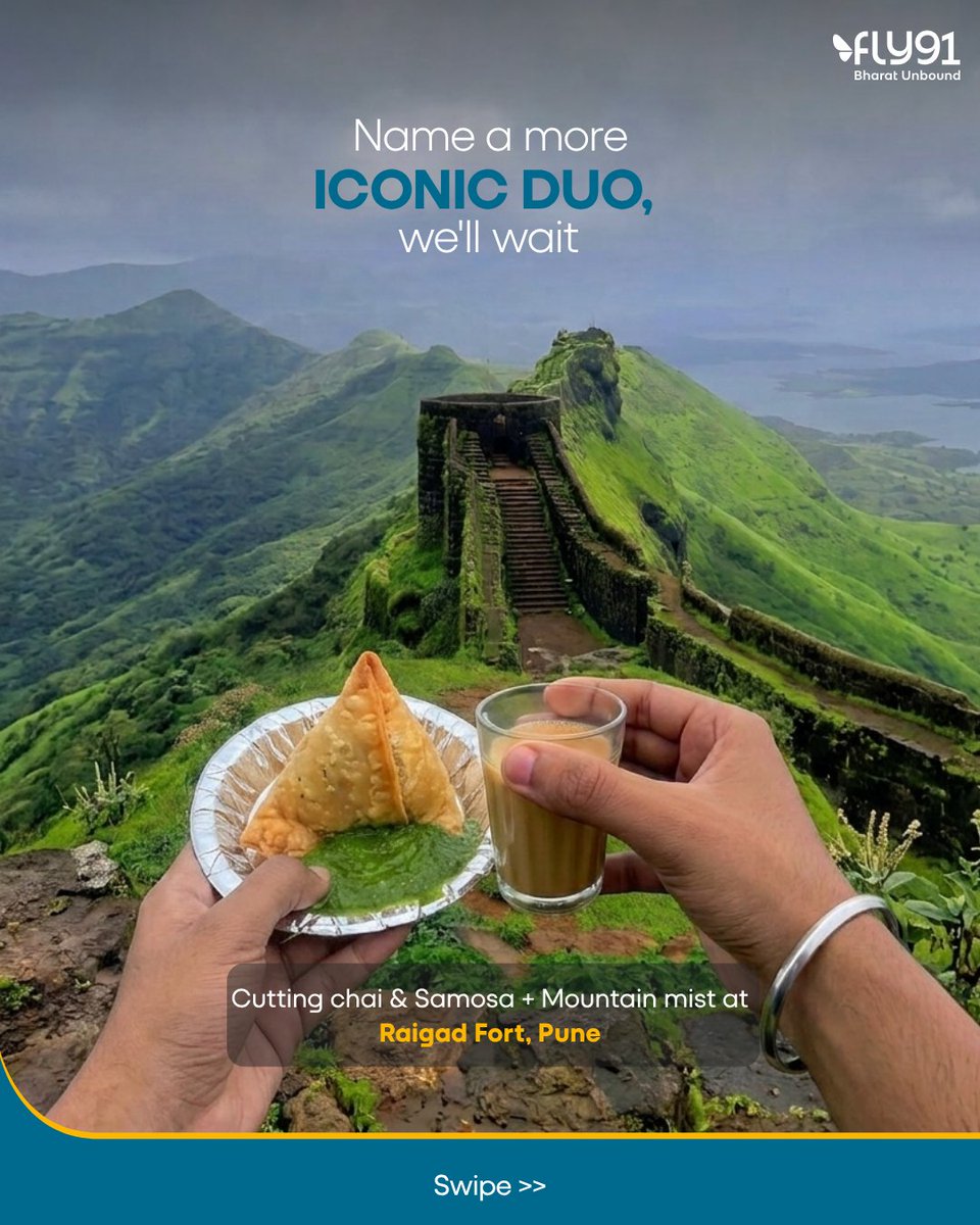 fly91_IN's tweet photo. Monsoon tastes different in every destination. ❤️

A steaming cup of chai here. A plate of Maggi there. Every stop has its own rainy-day favourite!

Swipe through for our favourite duos, then start planning your next monsoon getaway on https://t.co/FpzqDHyICy! 

#fly91 #monsoonmagic #monsoontravel #chai #maggilover