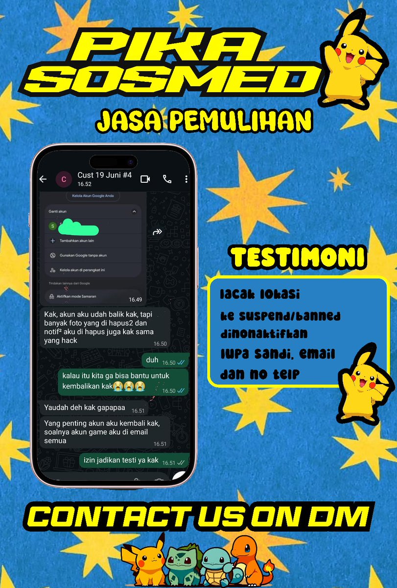 sunczr's tweet photo. જ⁀➴ Jasa hack akun &amp; jasa Pemulihan Akun dan Jasa lacak lokasi nya ♡

Jasa balikin akun/ u suspend &amp; suspend akun, Instagram dan Facebook, Tiktok, Linkedlin, Gmail, Line, all sosmed ✍🏻💬 . . . 

Hapus akun Facebook, Instagram, Line, Twitter, YouTube, &amp; lain nya
Wa Di Bio🎀 https://t.co/Poo30Iqsr7
