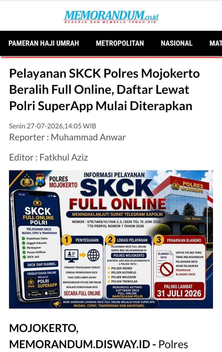 mooncheriiss's tweet photo. Akses layanan LP dan Laporan Kehilangan kini semakin praktis berkat Super App Polri. Cukup menggunakan smartphone, masyarakat dapat mengurus tahap awal pelaporan sebagai bagian dari pelayanan yang Profesional Dalam Pengabdian. #MempermudahPelayananPublik https://t.co/izVdvkXvKN