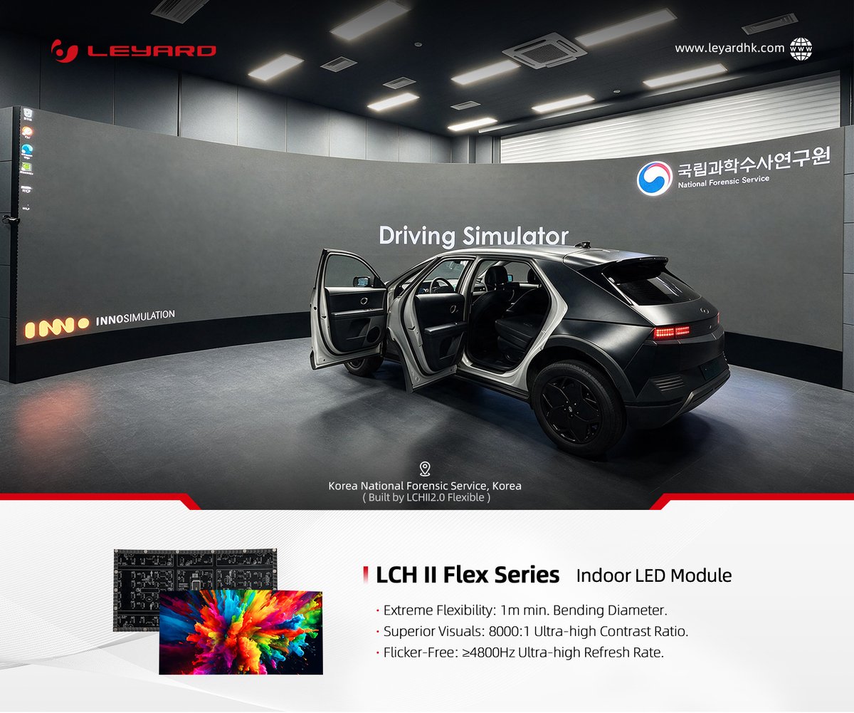 Leyard_int's tweet photo. Immersive forensics, powered by Leyard. 🔍
Korea National Forensic Service now operates with our LCH II Flex Series — a seamless curved LED wall that delivers pinpoint accuracy for critical identification work.
Precision meets immersion. 🚀
#Leyard #CurvedLED #ImmersiveTech https://t.co/jAeFZ4cdje