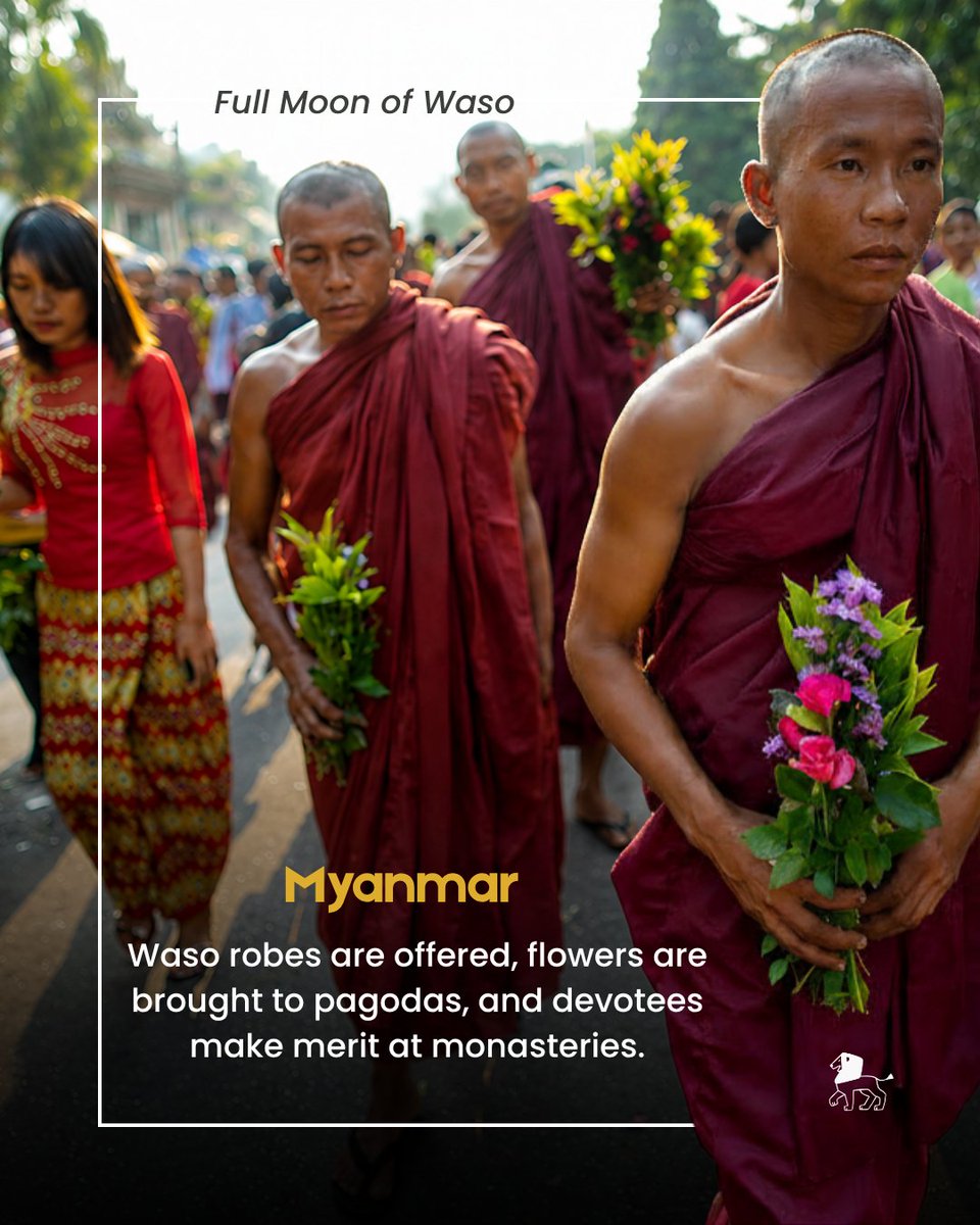 buddhistcreator's tweet photo. 🌕 One Full Moon. Many Traditions. One Dhamma. 

While the essence of Asalha Puja remains the same, the way it is observed reflects the rich cultural heritage of each Theravāda Buddhist nation.   

#AsalhaPuja #Theravada #Buddhism #BuddhistCreators #Dhamma #BuddhistCommunity https://t.co/VFA1vkZCfO
