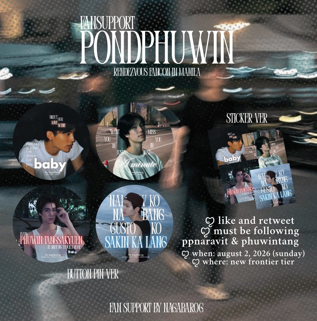 nagabarog's tweet photo. ⋆˚࿔ pondphuwin button pins &amp; stickers
fan support by @nagabarog ♡˚⋆
 
✮ strictly 1:1
✮ like &amp; retweet
✮ random pin or set stickers
✮ open for trades!

see you, everyone! 💗

#PondPhuwinRendezvousInPH #ppnaravit #phuwintang #pondphuwin https://t.co/FAX3W9aIHa