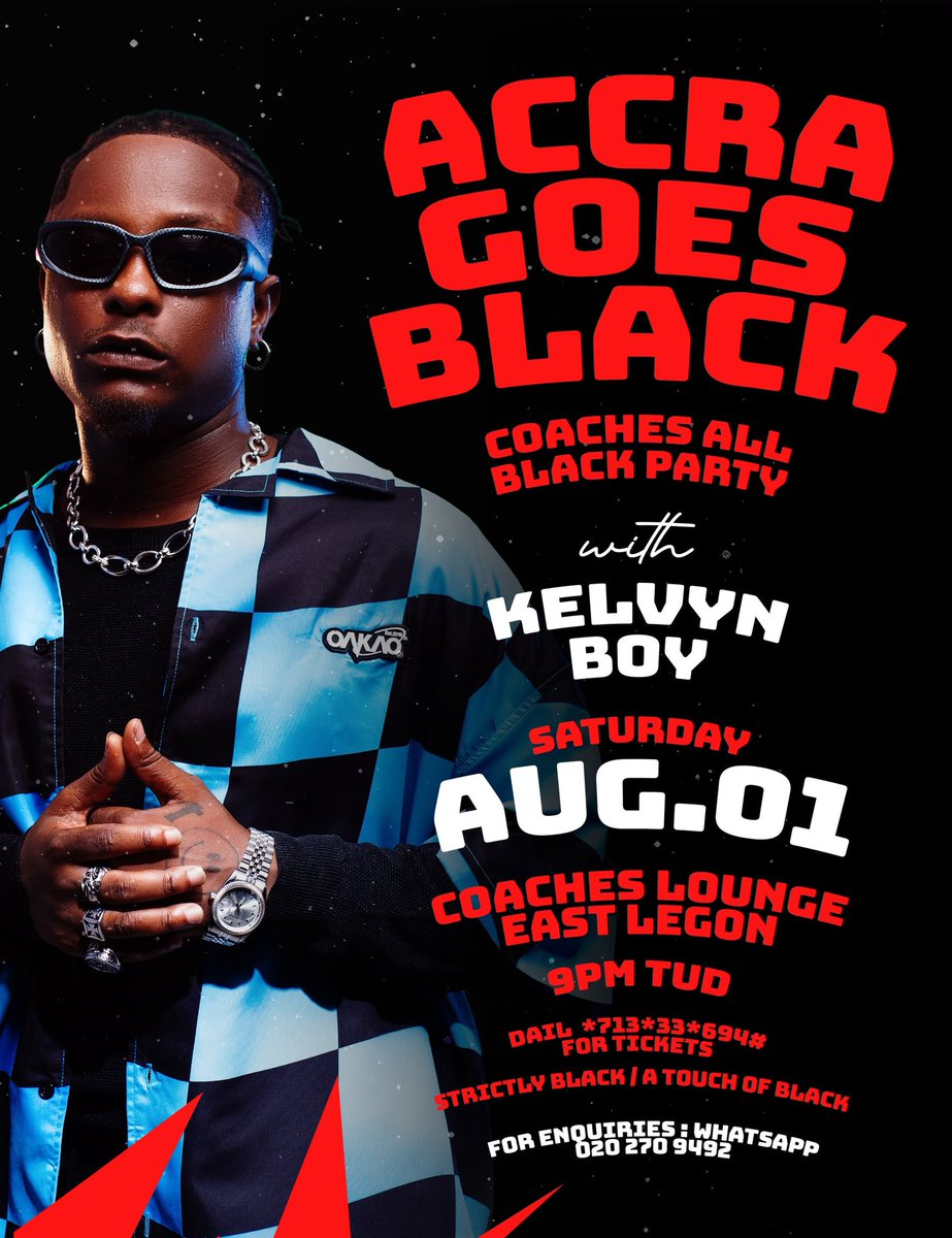 kelvynboymusic_'s tweet photo. ACCRA GOES BLACK 👽 see you at Coaches Lounge east legon, This Saturday, Active ⚔️ https://t.co/yyugeS3FDP