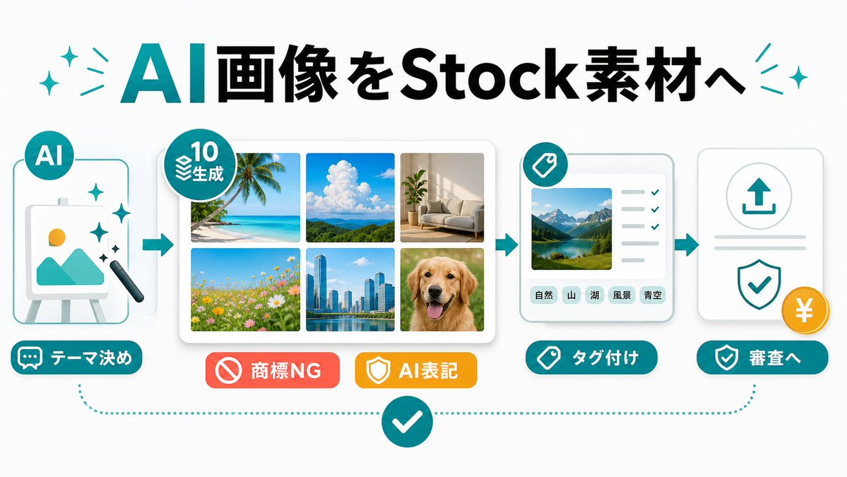 BynaryN's tweet photo. AI画像を作ったら、Stock素材として
出してみるのもアリ。
まずは背景素材や抽象素材を10枚作る。
有名人・ブランド・キャラ風は避けて
生成AIラベルも忘れずに！
 #AI副業 #AdobeStock #素材販売 https://t.co/BBweTYL87r