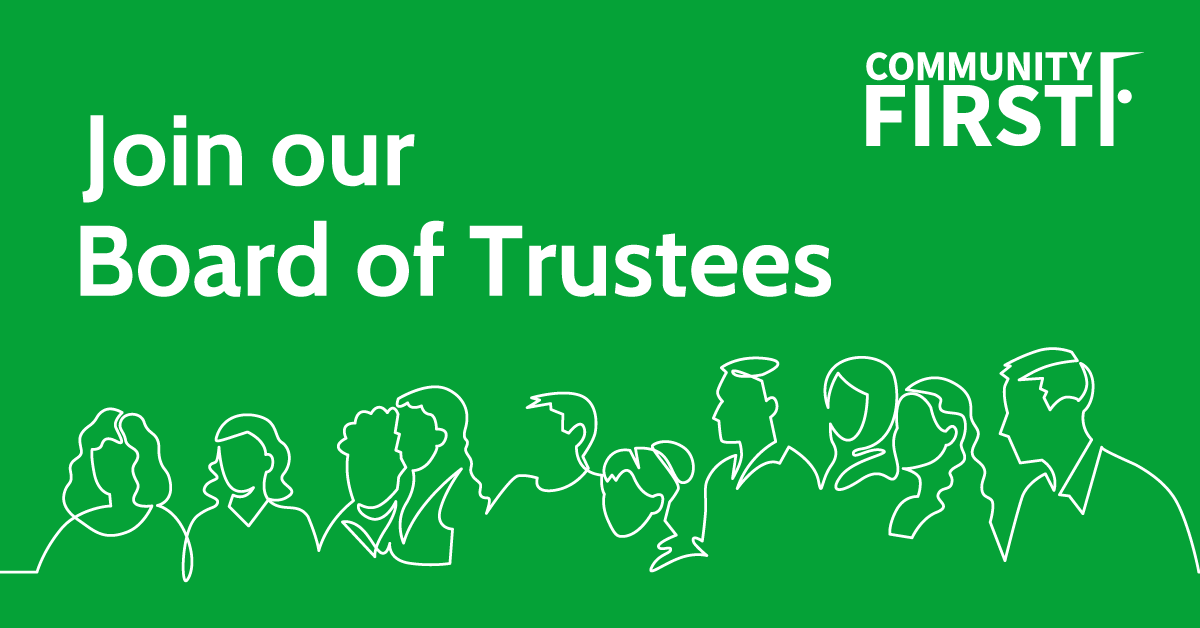 CommFirstWilts's tweet photo. Community First is recruiting two new Trustees to join our Board. This voluntary role offers an opportunity to help shape the strategic direction and governance of our charity across Wiltshire and Swindon. 
Applications close 31 August 2026. 
Learn more 👇https://t.co/ITs6zQCfpC https://t.co/GLLVUlUVjc