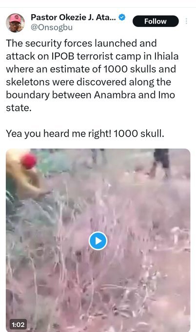 Kiteliban's tweet photo. This is the definition of a back handed compliment and we won't allow you liars rewrite narratives.

Igbo land is the HQ of ritualism, skull mining and organ harvesting in Nigeria. 

You harvest thousands of Ibo skulls at a go. You have no close rival.

Own your shame alone. https://t.co/dWGWSA7KJK