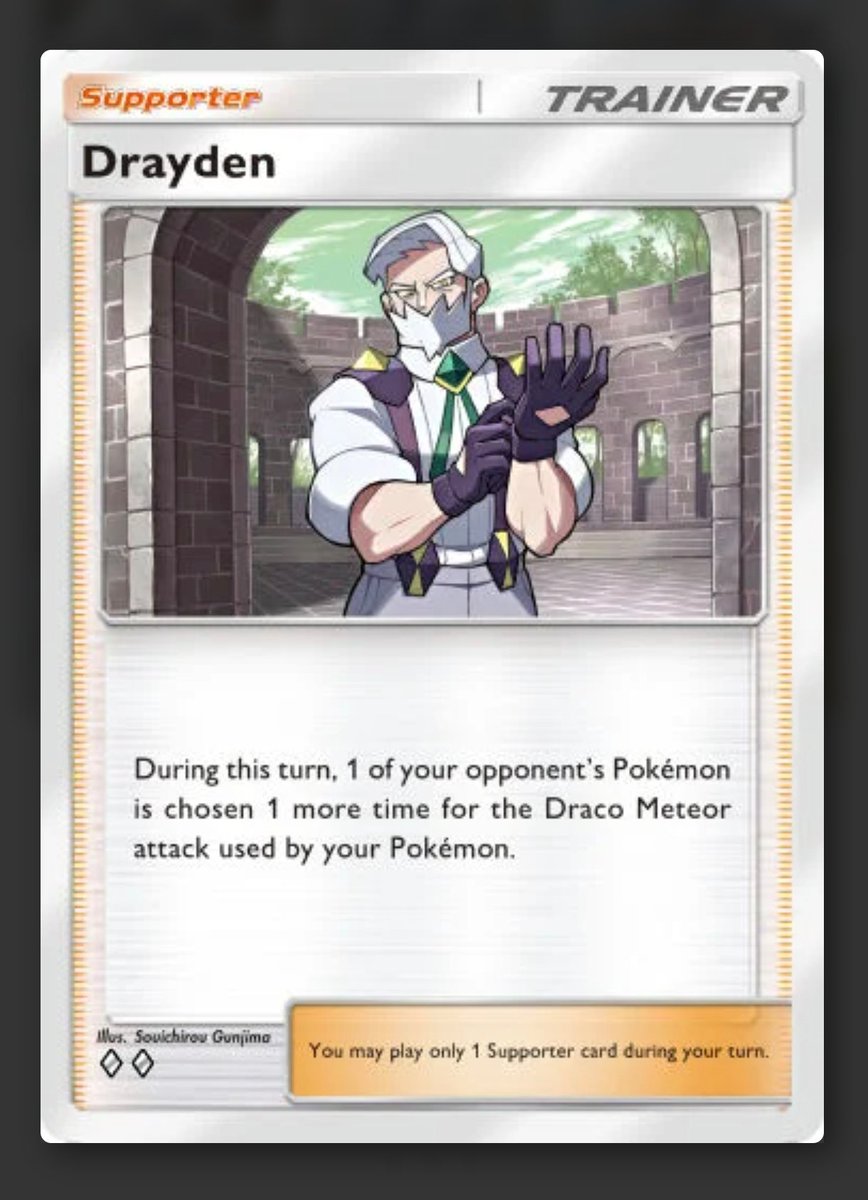 ChrisJoshuaS's tweet photo. Psychic is probably strong. It runs dual function, energy disruption + damage boost.

Drayden is... Well +40-50 is fine, but it's still random target.

Skyla is good, retreat at no cost for stage 1s.

Wally is great for like, any energy hungry stage 2s, basically. https://t.co/XqkqH8E77J