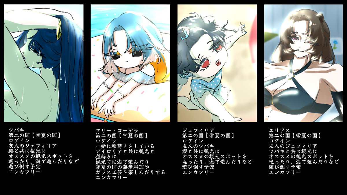 kusozakana11029's tweet photo. @ukikuzira_tane

第二の国【常夏の国】

🕊エリアス
🐦‍⬛イオ
🕯グリムリーパー
🌊オルヴィス・モクロム
💍クーヴェリスト
🪼ジェフィリア
🐦マリー・コーデラ
🌸纓
💄ツバキ

スライディングログインいたします
全員エンカフリーです🙌よろしくお願いします🙇‍♂️

#浮き鯨_常夏の国 https://t.co/BANmP2h5Ca