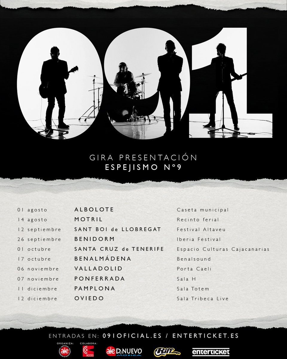 091oficial's tweet photo. Nueva tanda de conciertos. Más engrasados que nunca.
Nos vemos allí!

Entradas disponibles en https://t.co/x5lwgKsTYv

Gracias al programa AIEDeNUEVO. https://t.co/s6grynO2ct