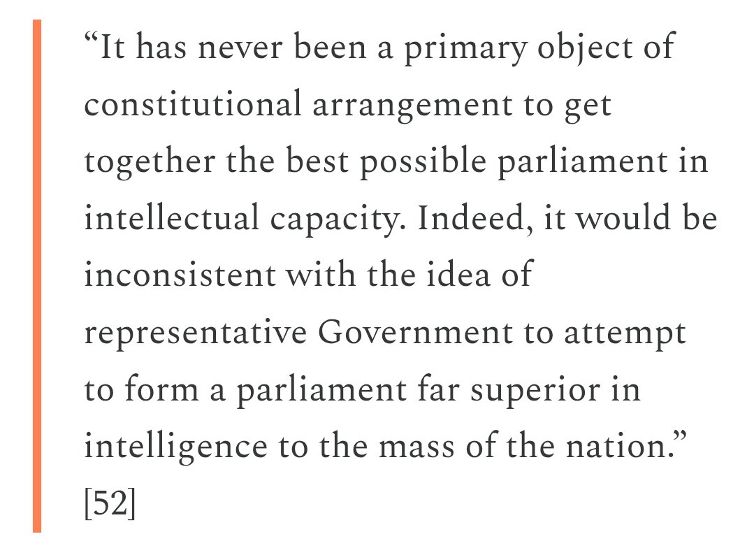 Jinesh_Choraria's tweet photo. Ambedkar's justification for reservations,

Since we are in a representative government, if too many intelligent people reach parliament it would be bad for the nation as it would not be a reflection of masses 🤡

Imagine justifying mediocracy like that https://t.co/aG7NCLoq32