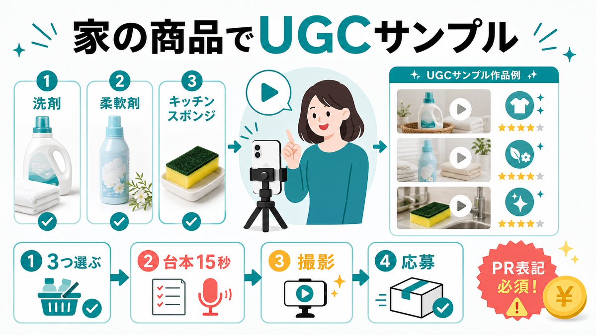 BynaryN's tweet photo. フォロワーが少なくても、UGCレビューのサンプルは作れます。
家の商品を3つ選び、AIで15秒台本を作る。
まずは案件応募前のポートフォリオ作りから！！
PR表記は必須です
 #AI副業 #UGC #動画副業 https://t.co/orJzuf481Z
