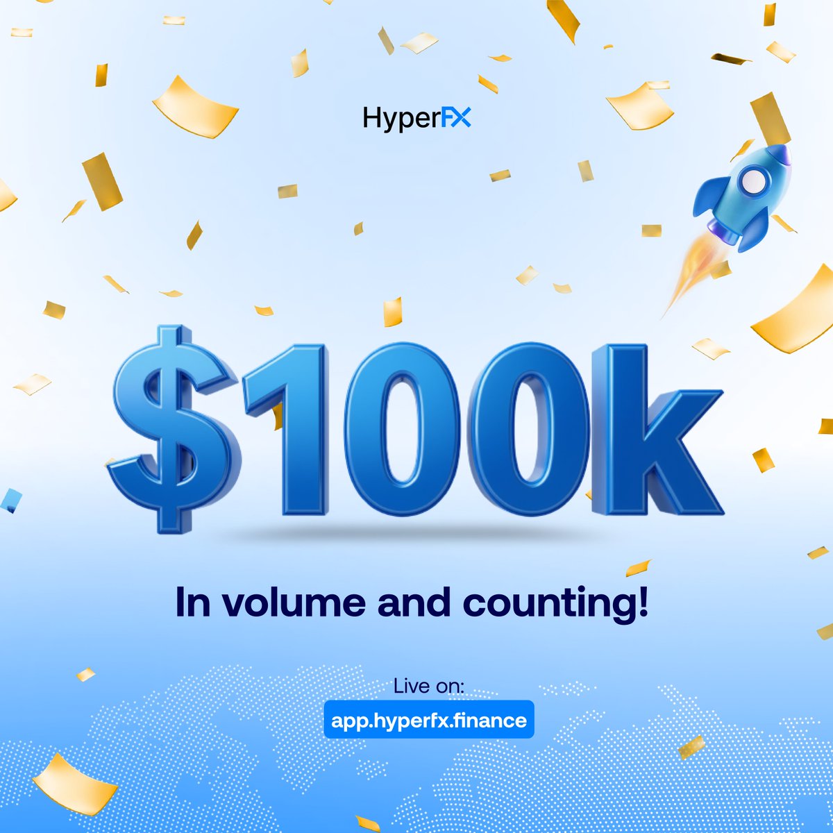 hyperfx_finance's tweet photo. $100k in volume in just 20 days!
Keep moving your money with #HyperFX https://t.co/XH11LloLvh